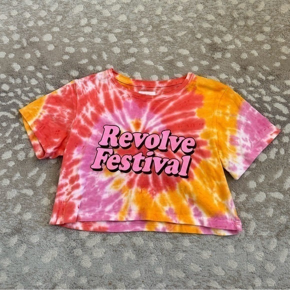 Revolve‎ Festival Tie Dye Crop Tee Top Size Small - Picture 3 of 12